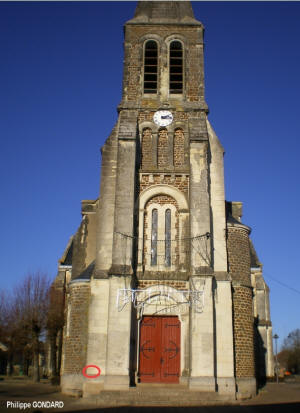 Church showing graffiti location