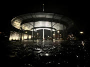 Shade structure at night